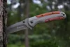 ¡Alta calidad! Cuchillo de titanio plegable Browning DA43 Hoja 3Cr13 Cuchillos tácticos de supervivencia de apertura rápida Herramientas de bolsillo para acampar con mango de madera de acero