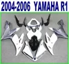 100％射出成形最低価格フェアリングセットYAMAHA 2004 2004 2005 2006 2006 YZF R1ホワイトブラックオートバイクルフェアリングキット04-06 YZF-R1 RY33