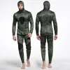Neoprene 3mm Camo Wetsuit Two Piece Dive Athletic Diving Full Black Spearfishing Wetsuit inklusive Long John och Jacket1675823