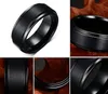 8mm Tungsten Steel Men's Black Rings Simple Engagement Ring Tungsten Carbide Wedding Band