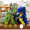 Dorimytrader grand anime tyrannosaurus rex peluche jouet énorme dessin animé dinosaure poupée dinosaur œufs de Noël cadeau 63 pouces 160cm9960829