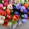 Spring color 15 Mini Rose Artificial Flowers 7 Colors Selection Rosebuds Star Party Decoration Wreaths Silk Bud Factory Direct ER02