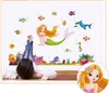 60*90cm Mermaid Cartoon Wall stickers home decor removable pvc Kids Room Decal wall art decals Wallpaper Halloween Christmas gift