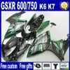 鈴木GSXR 600 750 06 07 06 07 K6ブルーホワイトブラックモーターブイクパーツGSX-R 600/750 2006 2007フェアリングセット