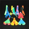 Mini Multi bongs glass water pipes silicone hand pipe holder ten colors for choice