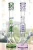 Blue Lavender Water Pipes Hookahs 37cm Tall Oil Rigs Glass Bongs With Joint 18.8mm Straight Bowl Recyler