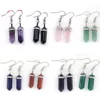 30 색 Drusy Fashion Natural Stone Charms 귀걸이 육각 프리즘 Druzy Gemstone Chakra Dangle Earring Charm Women Jewelry