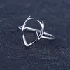 Fashion Women Ring Solid 925 Sterling Silver Deer Bijoux Silver Antler Ring In Lucky Sonny Store