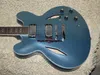 Custom Metallic blue Hollow Body Jazz Electric Guitar