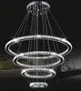 Grandes lâmpadas de pingente modernas LED Candelabros K9 Cristal Suspensão Luminárias para Living Dinning Room 4 Diamond Ring Lustre Lighting Circle Llfa