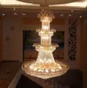 100cm Luxe Big Europa Large Gold Luster Crystal Kroonluchter Licht Armatuur Klassieke Lichte Montage voor Hotel Lounge Decoratiion LLFA