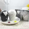 Wholesale- Free shipping BY FEDEX 200pcs/lot(100sets) Bride and Groom Wedding Salt and Pepper Shakers Popular model decorations