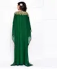 2015アラビアのファッションイブニングドレスイスラム教徒サウジアラビアドバイ豪華な女性安いクリスタルスパンコールダークグリーン長袖ウェディングガウン