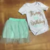 Bébé filles vêtements été Sequin Bow Tutu robe c'est mon premier anniversaire barboteuse + bandeau + jupe Tutu bébé fille vêtements ensemble cadeau d'anniversaire