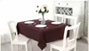 Nappes de Noël broderie de mariage Nappe Polyester 140cm * 180cm couleurs unies rouge table à manger couvre Banquet décoration de vacances