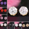 Oorbellen voor Vrouw Bruiloft Sieraden Strass Gemstone Crystal Stud Oorbellen Koreaanse Mode-sieraden 925 Verzilverd Zirkoon CZ Stud Oorbellen