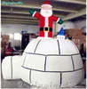 3m Christmas Inflatable Santa Claus from Igloo Snowhouse with Penguin For Park And Yard Decoration