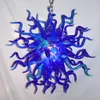 Lampen mundgeblasene blaue Kronleuchter Beleuchtung LED Schlafzimmer Wohnzimmer Murano Glas Pendelleuchten Mini Art Decor Kristall Kronleuchter