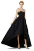 Black Beaded Sheer Neck Celebrity Dresses High Low Fashion Prom Party Dresses Beads Formal Occasion Evening Gowns 2015