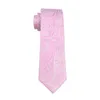 Biçimsel N-0436 Hızlı Kargo Erkek Kravatlar Düğün Güzel Pembe Hanky ​​Kol Düğmeleri Seti Jakarlı Dokuma Boyun Tie Takımı İpek Erkek Seti İş Çalışma