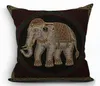 Animal étnico capa de almofada de algodão de linho elefante lance fronha sofá funda cojin cojines home decor