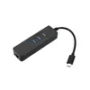 USB 3.1 Typ C Type-C do Gigabit Ethernet Network + USB 3.0 Hub 3-portowy kabel LAN Adapter czarny dla MacBook Chromebook