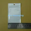 Small 6cm*10cm (2.4"*3.9'') White/ Clear Self Seal Zipper Plastic Retail Packaging Bag Zipper Lock Bag Retail Package W/ Hang Hole