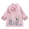 Niños Niñas Vestidos Nuevo Invierno Chino Cheongsam Estilo Grueso Cálido Año Nuevo Bebé Niñas Vestidos de princesa de manga larga para 2-8 años 2 colores