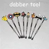 100pcs 흡연 만화 금속 Dabber 도구 유리 봉 공구 물 파이프 Dab 오일 장비 연기 액세서리 실리콘 꿀