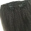 Clip In Human Hair Extensions Malaysian Virgin Hair Italian Yaki Kinky Straight Clip in Hair Extensions Kinky Coarse Clip ins