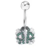 YYJFF D0493 Kikkerbuiknavel Stud Dk.Green Lt.Green