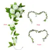 Wholesale- Lovely pet Free Shipping Artificial Rose Flower Green Leaf Vine Garland Home Wall Party Wedding present Jun16