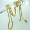 (n284) 18k Gold Filled 2MM CURB RINGS LINKS CHAIN SOLID NECKLACE GIFT 45CM L