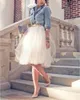 2015 jupes Tutu blanches courtes pour adultes pas cher Tulle sur mesure une ligne pas cher bal de promo jupon sous-jupes femmes vêtements sketches