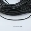 Beadsnice Black Leather Cord Naturlig läderledning Tjocklek 3mm för DIY smycken halsband armband gör sträng ID 3453