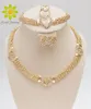 Gratis Verzending Dubai 18K Vergulde Hart Vorm Ketting Set Fashion Crystal Bruiloft Bruids Kostuum Sieraden Ses