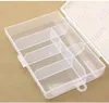 Empty 6 Compartment Plastic Clear Storage Box For Jewelry Nail Art Container Sundries Organizer Free Shipping wen4652