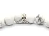 2015 New Design High Grade Jewelry Wholesale 8mm Natural White Howlite Stone Beads Crystal Skull Bracelets, Mens Gift