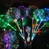 Luminous LED Balloon Transparent Colored Flashing Lighting Balloons With 70cm Pole Wedding Party Decorations Holiday Supply CCA8166 100pcs