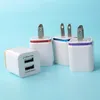 Dual 2 USB-poorten Wall Charger 2.1A US EU Plug AC Power Gold Frame Travel Adapter voor iPhone 7 Samsung S7 Universal