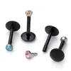 10x Mieszany Biały / Czarny Akrylowy CZ Crystal Monroe Labret Labret Bar Ring Stud Piercing Body Jewelry