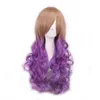 WoodFestival long wavy wig rainbow color synthetic hair women japanese harajuku green pink white red purple fibre anime cosplay wigs ombre