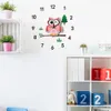 Söt uggla väggklockor tecknad klistermärke stora dekorativa väggklockor barn sovrum barn heminredning stor barn vägg klocka reloj
