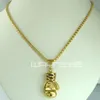 women 18K Gold GF Stainless steel boxing glove Pendant chain necklace N216B202J