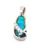 Opal smycken med cz sten; mode hänge och örhänge set mexikanska eld opal sandaler mönster