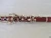 ABT-450 Professionell klarinett Prestanda 17 Key Drop B Tuning Red Ebony Wood Mahogny Clarinet Silver Keys Clarinetes