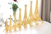 2015 New Gold Paris 3D modèle de tour Eiffel en alliage Tour Eiffel en métal souvenir centre de table table de mariage (100 * 100 * 250mm)