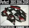 Wysoka jakość wtrysku dla Kawasaki ZX6R Fairing Kit 2005 2006 Fairings Fairing Green Black ZX6R 05 z 7 prezentami HDX94