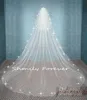 Nouveau incroyable TOP cristal superbe blanc ivoire voile de mariage 2 niveaux cathédrale voiles de mariée mariée longue voile avec peigne Hi205i