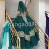 Turkse islamitische vrouwen trouwjurk 2019 Couture Ball Gown Robe de Mariage Gold Applique Hijab Dubai Kaftan Moslim Bruidsjurken285r